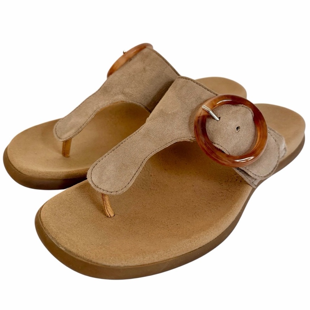 GABOR women’s casual suede thong sandal in rabbit Size 38 (US 7.5) Boho